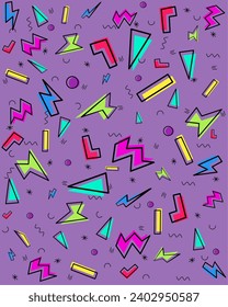 backgrounds pattern memphis, vector 90s, abstract retro risographs, homemade