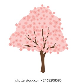 Backgrounds with peaceful landscapes. Set of cards with spring park, cherry blossom, urban waterfront, forest, countryside home, blooming garden and mountain views. Flat vector illustrations.