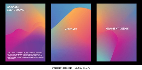 Fondos establecidos con patrones de degradado de color borroso abstracto moderno. Colección de Plantillas lisas para folletos, carteles, Anuncios, volantes, tarjetas y Plantilla gráfica de diseño.