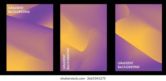 backgrounds set with modern abstract blurred color gradient patterns. Smooth templates collection for brochures, posters, banners, flyers,cards.and design graphic template.