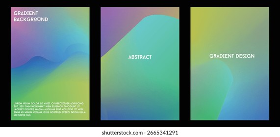 Fondos establecidos con patrones de degradado de color borroso abstracto moderno. Colección de Plantillas lisas para folletos, carteles, Anuncios, volantes, tarjetas y Plantilla gráfica de diseño.