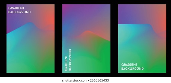 planos de fundo definidos com padrões modernos de gradiente de cores borradas e abstratas. coleção de modelos suaves para brochuras, cartazes, banners, folhetos, cartões.e modelo gráfico de design.
