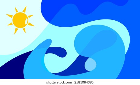 Backgrounds for Summer parties. abstract beaches, summer skies. summertime concept. vector illustration