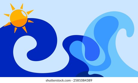 Backgrounds for Summer parties. abstract beaches, summer skies. summertime concept. vector illustration