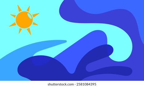 Backgrounds for Summer parties. abstract beaches, summer skies. summertime concept. vector illustration