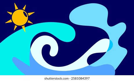 Backgrounds for Summer parties. abstract beaches, summer skies. summertime concept. vector illustration