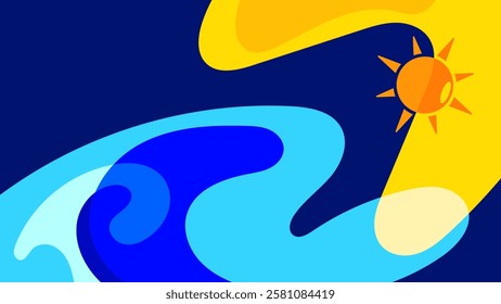 Backgrounds for Summer parties. abstract beaches, summer skies. summertime concept. vector illustration