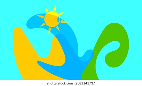 Backgrounds for Summer parties. abstract beaches, summer skies. summertime concept. vector illustration