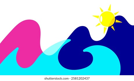 Backgrounds for Summer parties. abstract beaches, summer skies. summertime concept. vector illustration 41