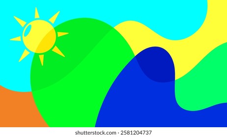 Backgrounds for Summer parties. abstract beaches, summer skies. summertime concept. vector illustration 42