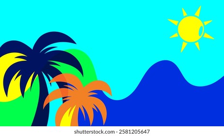 Backgrounds for Summer parties. abstract beaches, summer skies. summertime concept. vector illustration