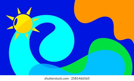 Backgrounds for Summer parties. abstract beaches, summer skies. summertime concept. vector illustration