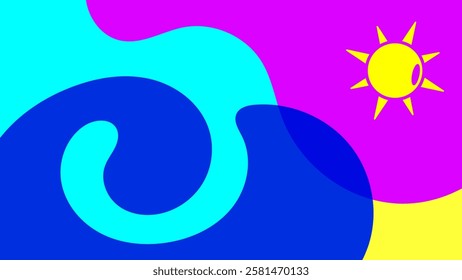 Backgrounds for Summer parties. abstract beaches, summer skies. summertime concept. vector illustration