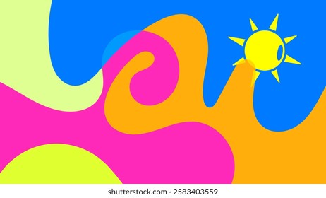 Backgrounds for Summer parties. abstract beaches, summer skies. summertime concept. vector illustration