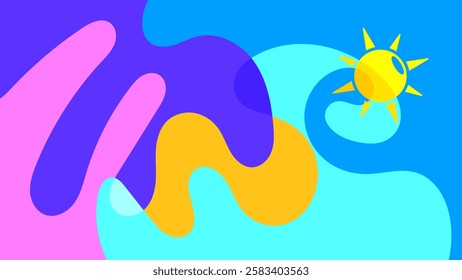 Backgrounds for Summer parties. abstract beaches, summer skies. summertime concept. vector illustration