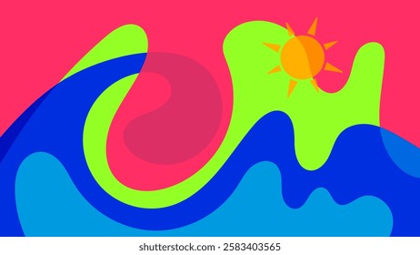 Backgrounds for Summer parties. abstract beaches, summer skies. summertime concept. vector illustration