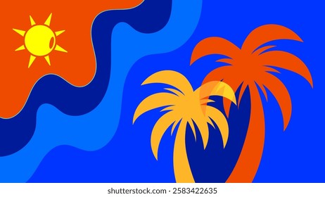 Backgrounds for Summer parties. abstract beaches, summer skies. summertime concept. vector illustration