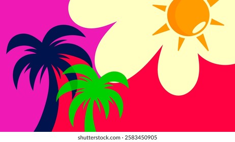 Backgrounds for Summer parties. abstract beaches, summer skies. summertime concept. vector illustration 78