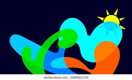 Backgrounds for Summer parties. abstract beaches, summer skies. summertime concept. vector illustration