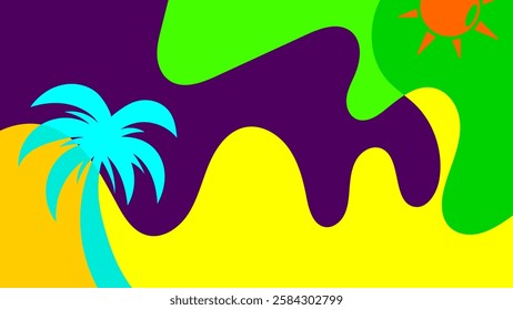 Backgrounds for Summer parties. abstract beaches, summer skies. summertime concept. vector illustration