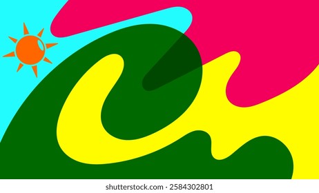 Backgrounds for Summer parties. abstract beaches, summer skies. summertime concept. vector illustration