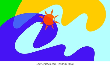 Backgrounds for Summer parties. abstract beaches, summer skies. summertime concept. vector illustration