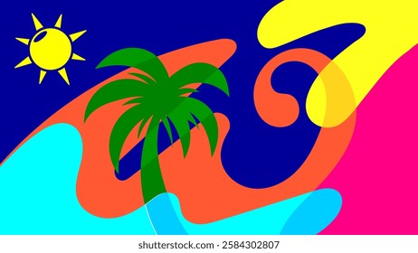 Backgrounds for Summer parties. abstract beaches, summer skies. summertime concept. vector illustration
