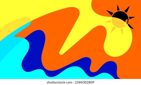 Backgrounds for Summer parties. abstract beaches, summer skies. summertime concept. vector illustration