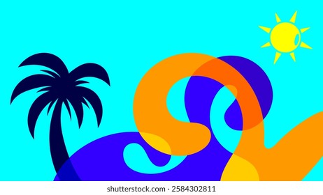 Backgrounds for Summer parties. abstract beaches, summer skies. summertime concept. vector illustration