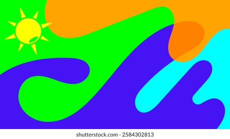 Backgrounds for Summer parties. abstract beaches, summer skies. summertime concept. vector illustration