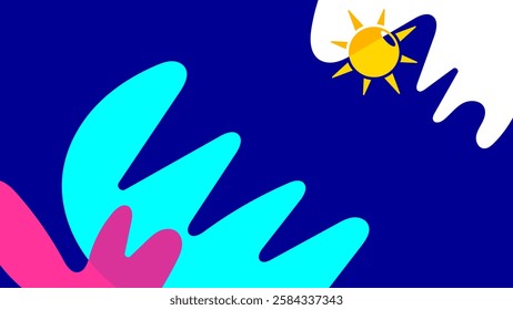 Backgrounds for Summer parties. abstract beaches, summer skies. summertime concept. vector illustration