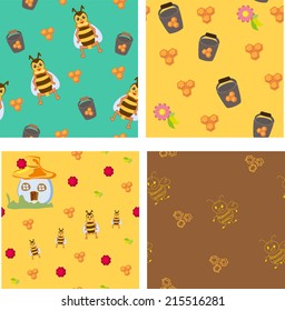  Backgrounds with sweet bee & honey