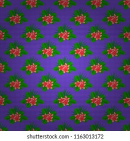 For backgrounds, textiles, wrapping papers, greeting cards. Vector illustration. Romantic seamless pattern with watercolor bouquet of plumeria flowers in green, pink and violet colors.