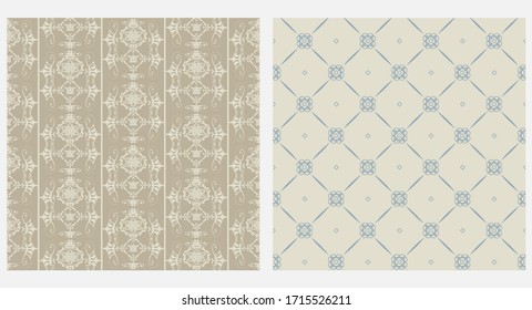 Backgrounds, Wallpaper. Vintage Style. Samples Textile, Fabric, Interior Design. Seamless Pattern. Vector Graphics.