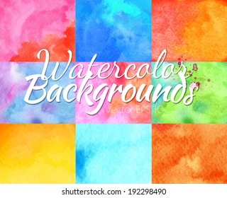 Backgrounds watercolor design elements different colors