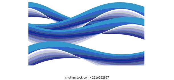 Backgrounds Web graphics. Smooth and modern curved design like waves of blue sea. Vector.