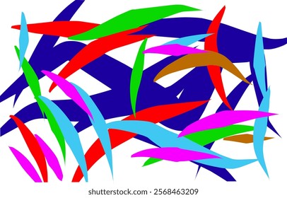 backgroundSeamless abstract geometric pattern with intricate texture of colorful leaves. Bright colorful ornaments with tropical motifs