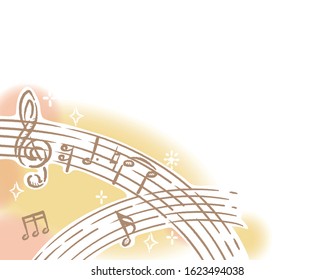 Backgroung with abstract musical notes. Vector illustration.