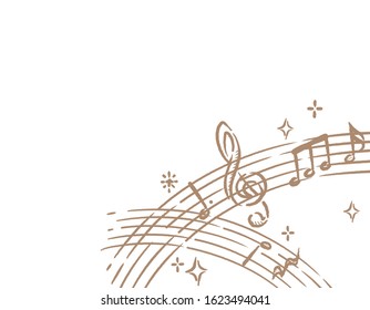 Backgroung with abstract musical notes. Vector illustration.