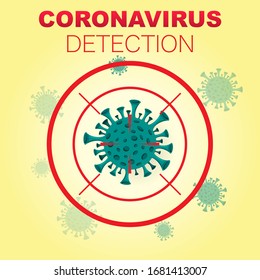 Backgrounnd with abstract virus symbol scope and quarantine text