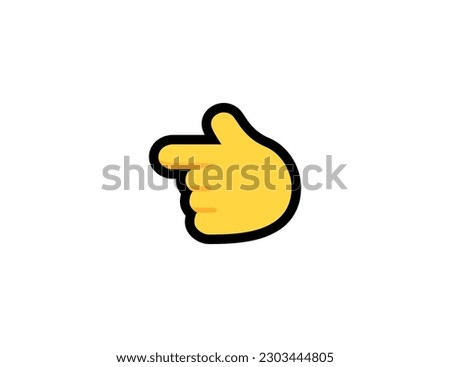 Backhand Index Finger Pointing Left vector icon on a white background. Index finger emoji illustration. Isolated hand vector emoticon
