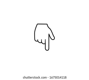 Backhand Index Pointing Down emoji vector isolated icon illustration. Finger down emoticon