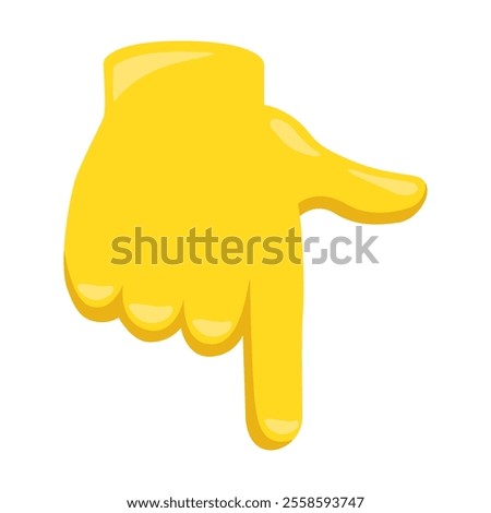 Backhand Index Pointing Down Emoji Icon Illustration. Gesture Vector Symbol Emoticon Design Doodle Vector.