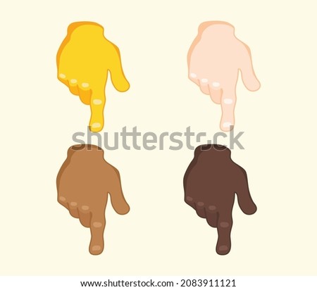 Backhand Index Pointing Down Hand Gesture Icon. Backhand Index Pointing Down emoji. Pointing Down sign. All skin tone gesture emoji