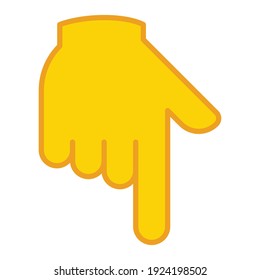 Backhand index pointing down icon. Simple filled outline style. Hand, down, arrow, finger concept. Vector illustration isolated on white background. EPS 10