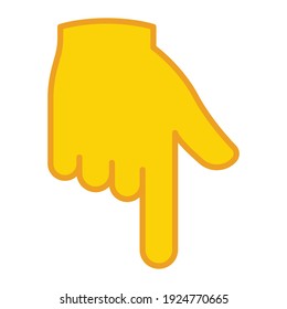 Backhand index pointing down icon. Simple filled outline style. Hand, down, arrow, finger concept. Vector illustration isolated on white background. EPS 10