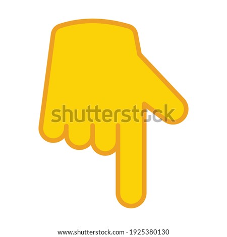 Backhand index pointing down icon. Simple filled outline style. Hand, down, arrow, finger concept. Vector illustration isolated on white background. EPS 10