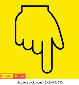 Backhand Index Pointing Down Line Icon Stock Vector (Royalty Free ...