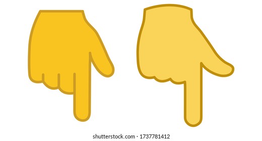 Backhand Index Pointing Down Vector Icon. Illustration Hand Emoji Emoticon Pointing Down.