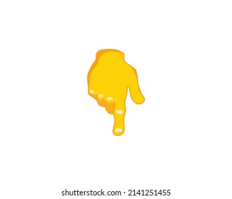 Backhand Index Pointing Down vector flat icon. Isolated index finger emoji illustration